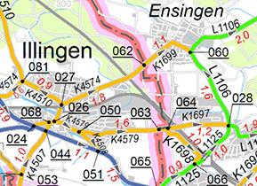 Strassennetzkarte 1:100 000 (Ausschnitt)
