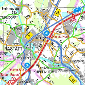 Ausschnitt aus der Amtlichen Straßenkarte