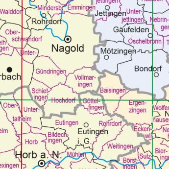 Beispiel aus der Gemarkungsübersichtskarte 1:350 000